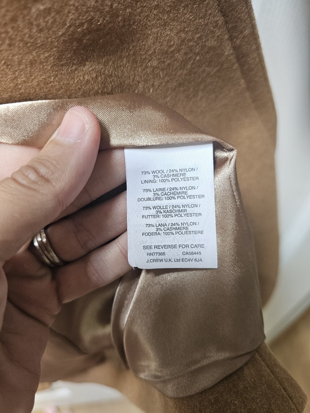 $365 J. Crew Icon Trench Coat in Italian Wool-Cashmere Nello Gori - Picture 11 of 13